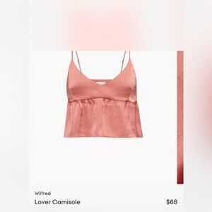 PINK satin aritzia tank